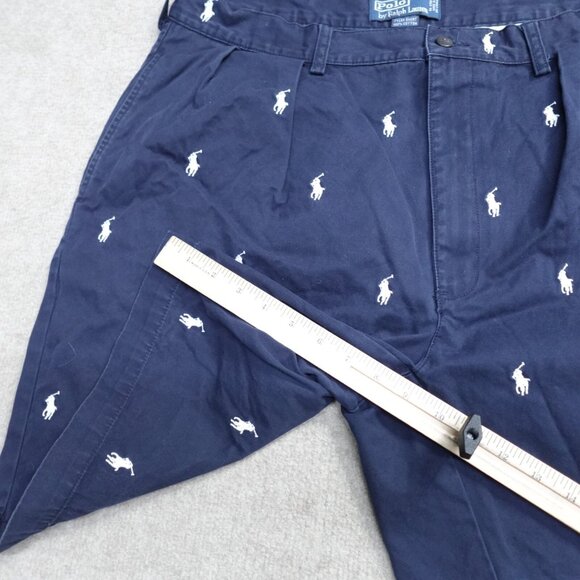 Polo Ralph Lauren Shorts 36 Blue Critter Embroidered Pony All Over 9" Tyler - Picture 6 of 15